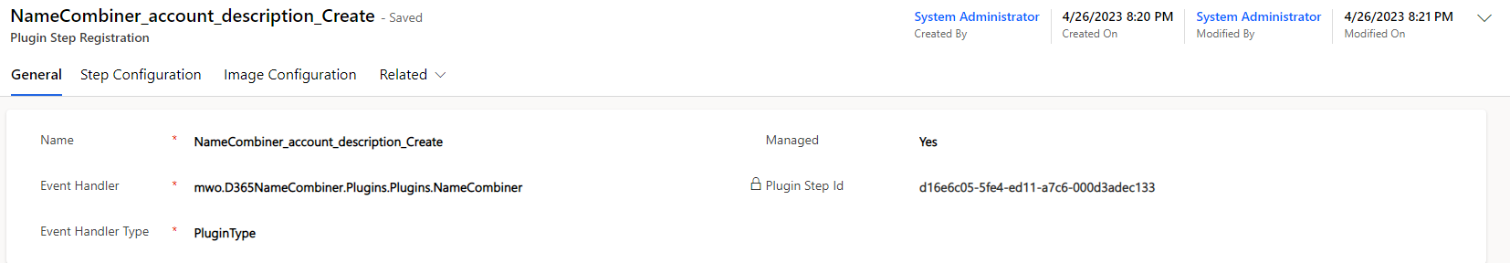 The event handler here specifies what plugin to execute.