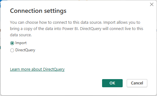 DirectQuery is limited in its transformation options. Therefore Import should be chosen by default.