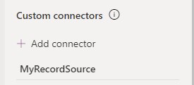 The section for custom connectors is found in Advanced